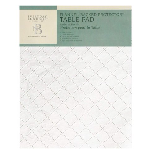 Newbridge Quilted Waterproof Cut to Fit Table Pad Protector with Flannel Backing, Heat Resistant, Wipe Clean, Cushioned Pad Protects Table from Spills and Scratches, 70 Inch Round