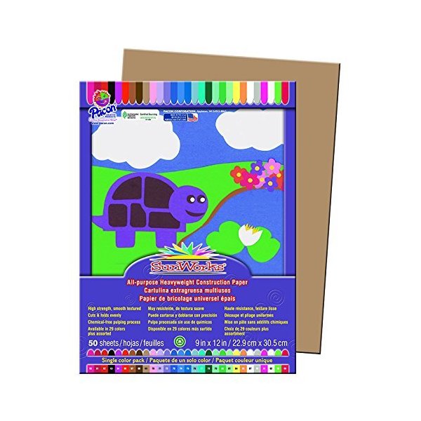 PACON CORPORATION CONSTRUCTION PAPER LIGHT BROWN 9X12 (Set of 3)