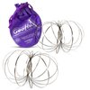 Original GeoFlux 2-Pack of Mesmerizing 3-D Kinetic Sculpture & Interactive Spring Toys, Silver Metallic