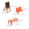 VILLCASE Mini Classroom Furniture Set, Dollhouse Desk Chair Chalkboard Miniature School Playset, Miniature School Desk and Chair Chalk Board Model Mini Doll School Supplies for Doll House
