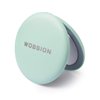wobsion LED Lighted Travel Makeup Mirror, 1x/10x Magnification, Compact, Portable for Handbag, Purse, Pocket, 3.5 inch Illuminated, Folding, Handheld, 2-Sided , Round, Cyan