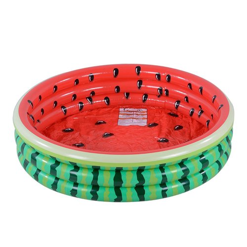 Kiddie Pool, Watermelon 3 Ring Inflatable Pool for Kids, Ideal Water Pool in Summer, 45 Inches Inflatable Swimming Pool, for Ages 3+