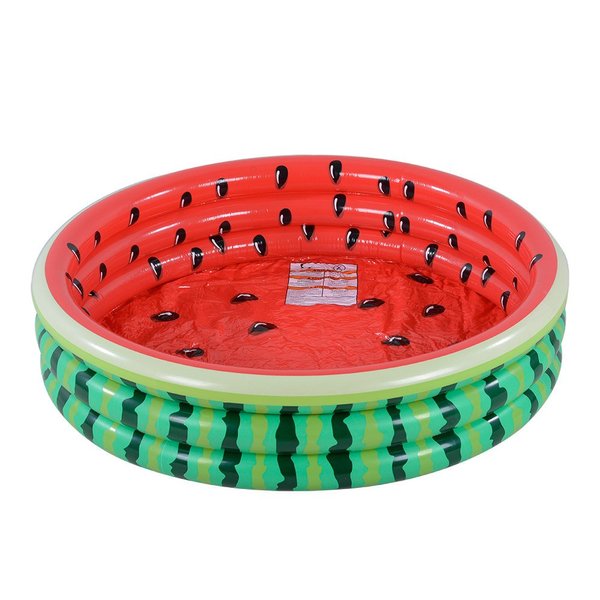 Kiddie Pool, Watermelon 3 Ring Inflatable Pool for Kids, Ideal Water Pool in Summer, 45 Inches Inflatable Swimming Pool, for Ages 3+