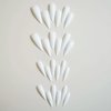BABALAL Long Stiletto Press on Nails White Fake Nails Glossy Glue on Nails 24Pcs False Nails Almond Manicure Acrylic Nails for Women and Girls