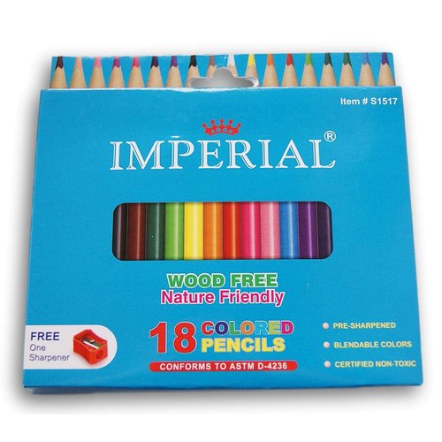 Imperial Colored Pencils Mini with Sharpener Nature Friendly 18 Count