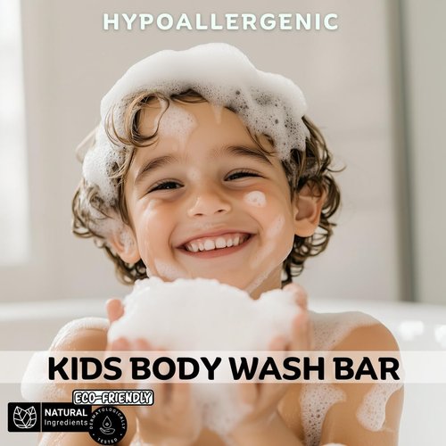 Hypoallergenic Kids Bar Soap for Sensitive Skin - Natural Ingredients with Shea Butter