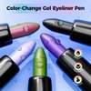 Ofanyia Multichrome Eyeliner Pencil, Metallic Gel Eyeliner, Yellow Green Indigo Shifting Colors EyeLiner Pen, Waterproof Eyeliner, Smudge Proof Easy To Color Gel Eyeliner Pencil