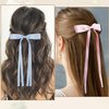 6 Pack Bows Hair Clips Cute Long Hair Rbbon Metal Clip Hair Bows for Women Girls Hair Styling Accessories(6 colors)