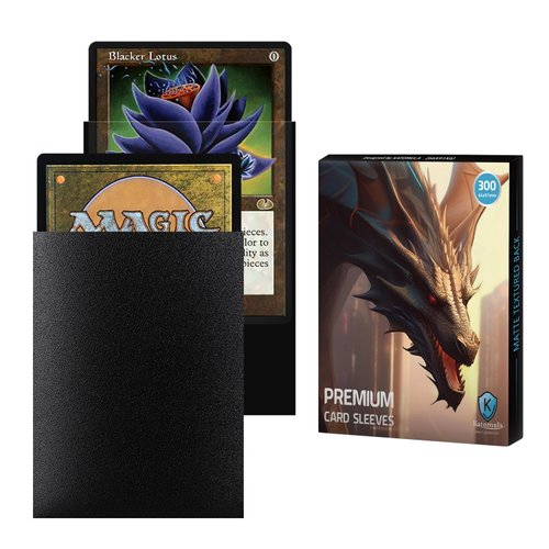 Black MTG Card Sleeves 300CT, Matte Textured Back Card Sleeves Deck Card Protectors, Standard Size Card Sleeves for Magic The Gathering, Baseball Card, Sports Cards, Game Card