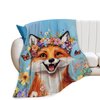 Fox Blanket Soft Cozy Cute Fox Plush Throw Blanket Warm Wildlife Animal Flannel Fleece Bedding Stuff Decor Blanket Gifts for Lover Teens Kids Girls Boys Women Adults Bed Travel 40"x50"