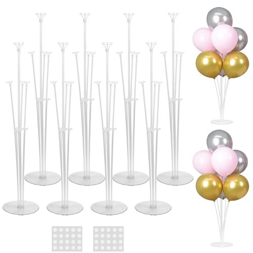 JOYYPOP 8 Sets Balloon Stand Kit For Table, Balloon Sticks with Base Birthday Graduation Party Decorations Wedding
