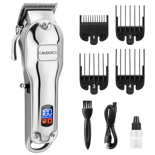Professional Cordless Hair Clippers for Men, Maquina Para Cortar Pelo De Hombre Rechargeable LED Display Mens Beard Trimmer Full Metal Body Low Nosie Home Barber Hair Cutting Kit Set for Men/Kids