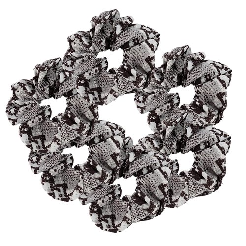6 Pack Snake Print Cheetah Colors Leopard Print Hair Scrunchies Animal Print Slap Bracelet Ponytail Holder Elastic Hair Bands Wrist Line Silky Scrunchy Hair Ties for Show/Sleepover Party