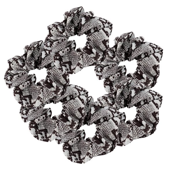 6 Pack Snake Print Cheetah Colors Leopard Print Hair Scrunchies Animal Print Slap Bracelet Ponytail Holder Elastic Hair Bands Wrist Line Silky Scrunchy Hair Ties for Show/Sleepover Party