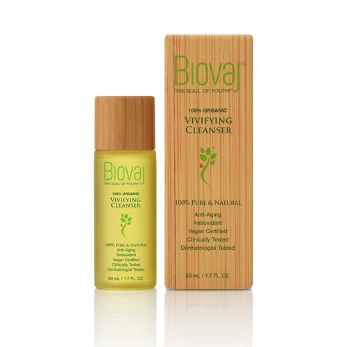 Biovaj Vivifying Cleanser, Makeup Remover, Detoxifies, Exfoliates, Anti-aging, Firms & Clears. Organic, Vegan, Natural & Cruelty- Free Facial Cleanser.