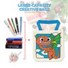 VKPI 8 Pieces Kids Coloring Goodie Bags, Reusable Canvas Bag, Cute Art Party Favors, Color Your Own Bags for DIY Painting Birthday Carnival Celebration, Party Supplies Gift, Boys