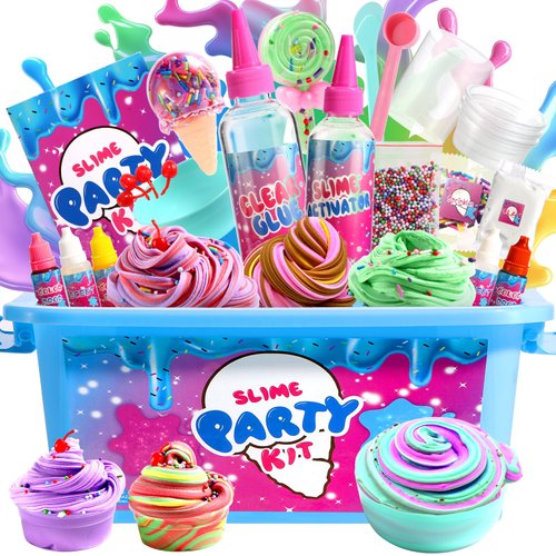 Ice Cream Candy Mini Slime Kit,Can Making Butter Slime,Foam Balls Slime, Party Favors for Kids,Stress Relief Toys,for Girls Boys 6-12