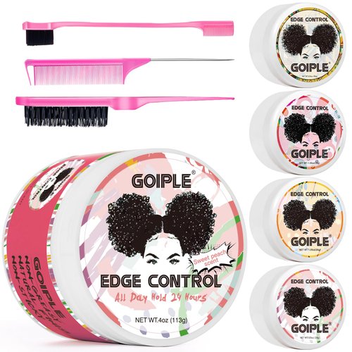 Edge Control Wax for Women Strong Hold Non-greasy Edge Smoother, Mini Edge Control for Back Hair Edge Brush, No Flaking Water-based Edge Stay Gel Hair Gel Slick Back Wax for All Hair Types (8pcs)