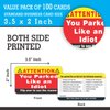 PARTH iMPEX You Parked Like an Idiot Business Cards (Pack of 100) Bad Parking Cards 3.5"x2" Multi Reasons Violation Stocking Stuffers for Adults