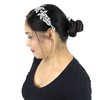 Tri-Level Hair Comb 6 Inch Crystal Flowers Bridal, Silver