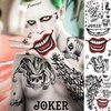 FANRUI 6 Sheets Joker Tattoos Halloween Face Makeup Kit, Halloween Joker Temporary Tattoos For Men Women Adults, Smile Face Clown Damaged Tattoo Joker Prisoner Cosplay Costumes And Party Accessories
