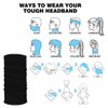 6pcs Magic Headband Face Mask Head Wrap Elastic Bandana Outdoor Headwear Sport Scarf Neck Gaiter UV Resistence for Workout (6pcs Black