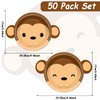 50 Count Monkey Paper Plates Zoo Monkey Shaped Disposable Plates Jungle Safari Animals Baby Party Plates Animal Theme Party Dinnerware for Gender Reveal Boy Girl Baby Shower Birthday Party Decorations