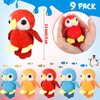 Zomiboo 9 Pieces Stuffed Parrot on Shoulder Parrot Plush Animal Pirate Costume Accessory 3.5 Inch Blue Orange Scarlet Bird Toys Soft Stuffed Bird for Pirate Party Decoration Supplies