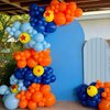Blue and Orange Balloons, 50Pcs 12 Inches Royal Blue and Gold Balloons for Kids Cartoon Theme Anime Birthday Party Decorations Engagement Party Baby Shower Wedding Party Supplies