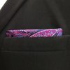 SHLAX&WING Paisley Blue Pink Silk Pocket Square Mens Hankies Hanky