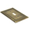 Henne Bery Sunken Pearls Decorative Wall Plate Switch Plate Outlet Cover (Single Toggle, 2PK, Antique Brass)