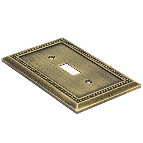 Henne Bery Sunken Pearls Decorative Wall Plate Switch Plate Outlet Cover (Single Toggle, 2PK, Antique Brass)