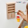 Toyvian Dollhouse Wooden Bookshelf Mini Wood Drawer Cabinet Miniature TV Cabinet Model Mini Bookcase Storage Shelves Dollhouse Furniture for 1: 12 Dollhouse Decoration Accessories