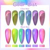 MEET ACROSS Glass Cat Eye Gel Polish Set, Colorful Magnetic Gel Nail Polish with Magnet, Transparent Cat Eye Gel Nail Polish, Soak Off UV Cateye Gel Polish Kit for Home DIY Manicure Varnish Art Design