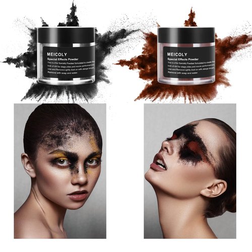 MEICOLY Brown Special Effects Powder,Ultrafine Loose Fake Dirt Powder for Stage,Video and Movie Performances,Professional Special Effect Makeup Powder for Halloween SFX Makeup,0.88Oz