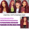 StarXiu Burgundy Deep Wave Lace Front Wigs Human Hair 99J 13x4 HD Lace Frontal Wigs for Women 180% Density Wet and Wave Red Colored Glueless Wigs Human Hair Pre Plucked Curly Wigs 12 Inch