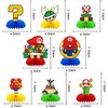 8Pcs Birthday Party Supplies for Mario,Super Brother Honeycomb Centerpieces,Super Brother Theme 3D Table Decorations