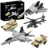 Apostrophe Games 5 Military Building Block Sets (728 Pieces) F/A-18 Hornet, F-14 Tomcat Fighter Jet, AH-64 Apache Helicopter, M2 Bradley Tank, and Humvee Avenger