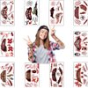 Halloween Tattoo Stickers, Halloween Scar Temporary Tattoos,Realistic Simulation Blood Wound Stitch Tattoo Sticker 3D Waterproof Prank Zombie Party Temporary Tattoo Sticker, | 10Pcs/Set