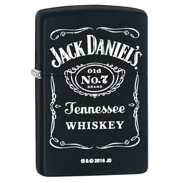 Zippo "Jack Daniel's Tennessee Whiskey" Black Matte Lighter, 3742