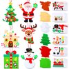 Poen 36 Pcs Christmas Felt Crafts for Kids DIY Christmas Tree Santa Claus Snowman Stockings Ornaments Felt Gingerbread House Gift Boxes Crafts for Xmas Tree Party Supplies