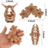 Ahoney 6PCS Flower Hair Clips for Women Strong Hold Nonslip, Big Flower Claw Clip for Thick Hair, Hawaiian Hibiscus Cute Flower Hair Clips Beach Hair Accessories for Women Girls (Neutral)