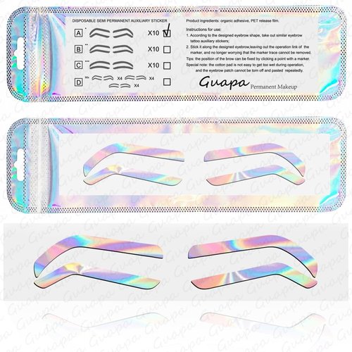 Permanent Makeup Eyebrow Auxiliary Stickers,Airbrush Brow Stickers Stencils Shape Tape,Brow Shaping Mapping Guide Tool, Disposable Adhesive Eyebrow Template Sticker