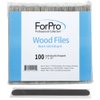 ForPro Professional Collection Wood Nail File, Black, 180/180 Grit, Double-Sided Manicure & Pedicure Nail Files, 7” L x .75“ W, Individually-Wrapped, 100-Count