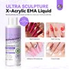 SAVILAND EMA Monomer Acrylic Nail Liquid: 4 oz Acrylic Liquid Monomer for Acrylic Nails Extension with 12# Acrylic Nail Brush Dappen Dish for Beginners DIY at Home Professional Nail Salon Use