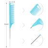 10Packs Rat Tail Comb Hair Clips Set，3Pcs Rat Tail Combs，Parting Comb and 7Pcs Alligator Styling Sectioning Clips of Professional Hair Salon Quality(Black，Pink，Blue)