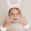 YISSION 6Pcs Face Wash Headbands and Wristbands Set Bunny Ears Headbands Spa Headband Makeup Headband Skincare Headbands with Wristbands for Women Girls Washing Face(White Pink)