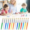14 Pcs Paint Brushes for Kids, Round and Flat Kids Paint Brushes, Easy Hold and Clean Toddler Paint Brushes, Bristle Craft Paint Brushes for Acrylic Oil Watercolor Washable Paint