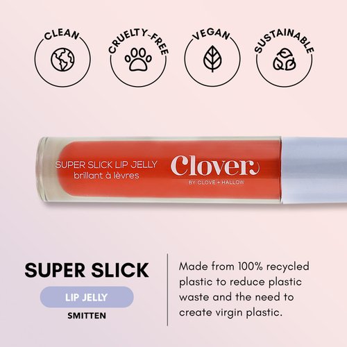 Clover Super Slick Lip Gloss | Non Sticky Lip Jelly, Moisturizing And Hydrating Pigmented Lip Gloss | Cruelty-Free & Vegan Lip Makeup | Shade - Smitten