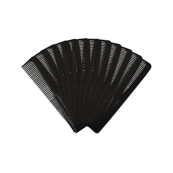 [Variety Pack Comb 12Pack] l Hair Types & Styles Professional Styling Tail Comb Barber Comb (9" Breakable Comb 12pcs, Black)